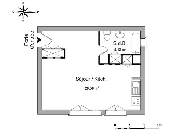 Location Studio 34.71 m² - 23 BIS RUE DES RESERVOIRS Chartres 28000