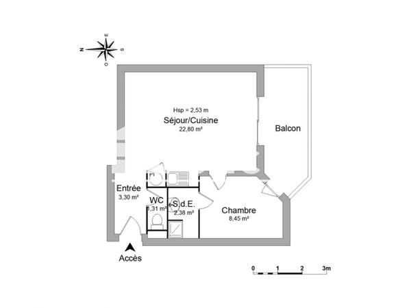 Location Appartement 2 pièces 38.24 m² - 16-18 BOULEVARD BERANGER Tours 37000