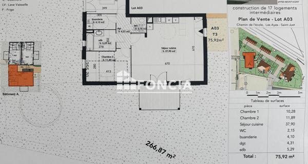 À vendre Appartement 3 pièces 75.92 m² - Saint-just 01250