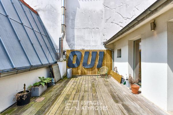 Maison-loft avec deux terrasses