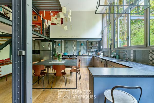 Maison-loft avec deux terrasses