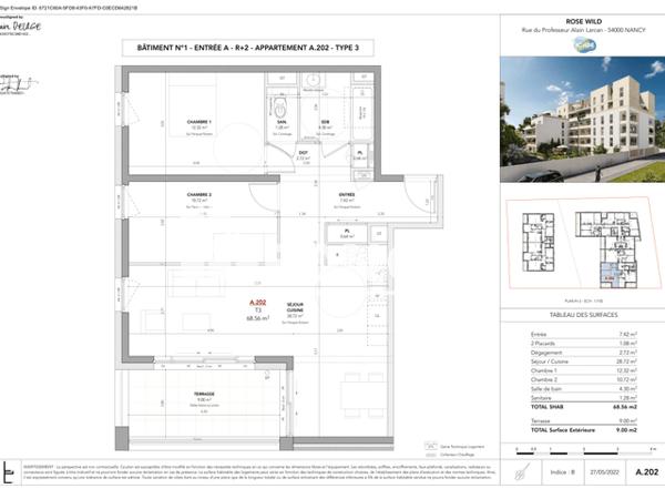 Location Appartement 3 pièces 68.56 m² - Nancy 54000