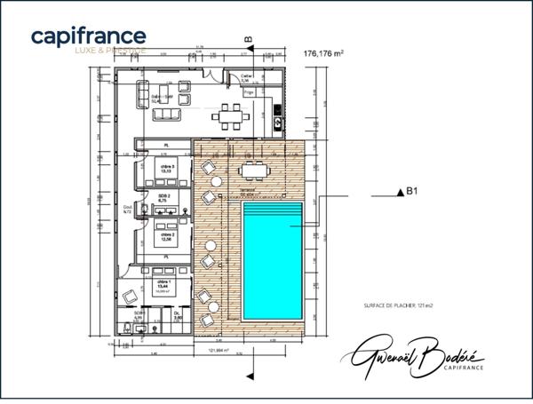 A vendre SAINT FRANCOIS un Ensemble de 3 Villas avec piscine