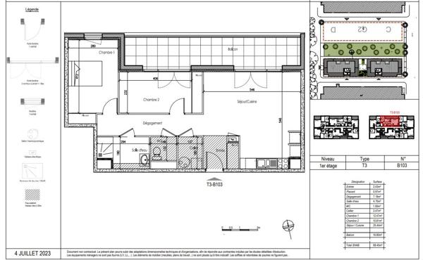 Appartement T3 disponible de suite sur TRELAZE