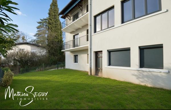 CHARBONNIERES LES BAINS (69) Appartement T2 de 45m² avec jardin de 84m² - Façade refaite 2025 et huisseries changées 2025