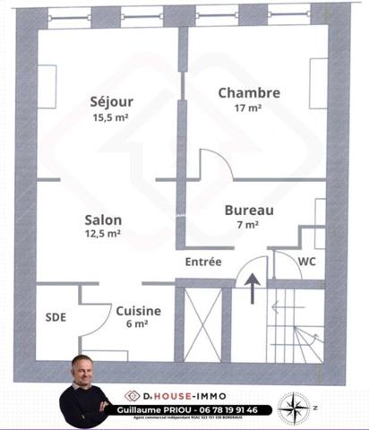 Appartement à vendre 3 pièces de 63 m²