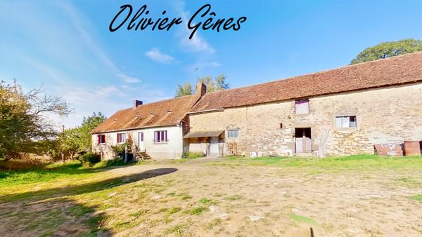 Aigne (72650) A 10 mns Le Mans Nord - Ancienne ferme à rénover d'envion 90 m² avec 1.8 hectares de terrain entouré de natu