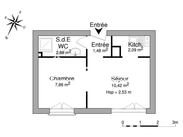 Location Studio 24.73 m² - 1 ROUTE DE LONGWY Thionville 57100