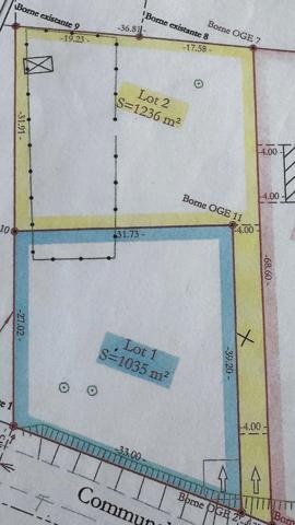 Terrain de 1236,00 m² BON ENCONTRE (47)