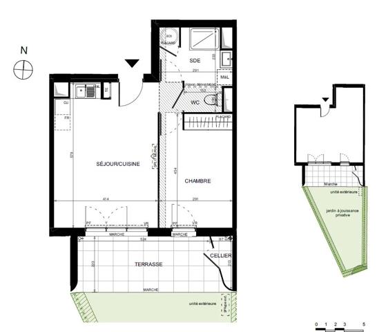 APPARTEMENT T2 AVEC PARKING ET EXTERIEURS, LAC VILLENEUVE DE LA RAHO
