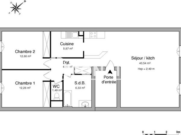 Location Appartement 3 pièces 84.1 m² - 33 BIS AV FRANKLIN ROOSEVELT Carcassonne 11000