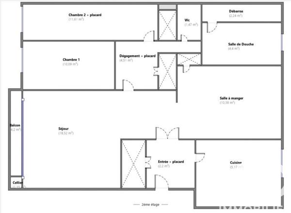 Appartement à vendre 4 pièces 71 m² Saint-Denis