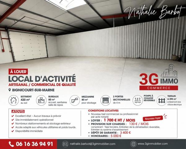 Location / Local activité à Bignicourt-sur-Marne (51300)