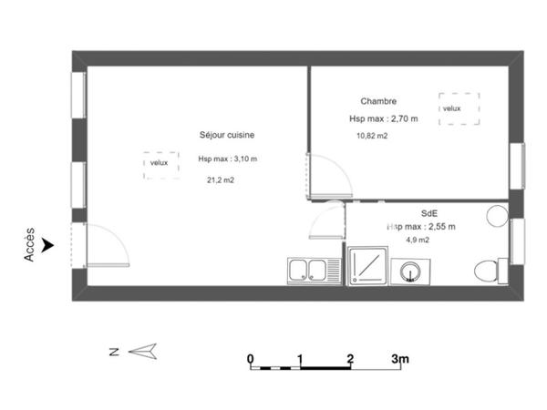 Location Appartement 2 pièces 36.92 m² - 80 RUE LEON CLADEL Montauban 82000