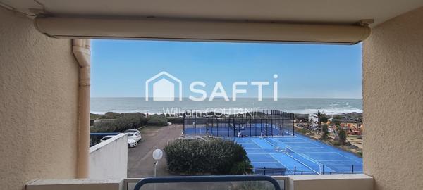 Vue mer, balcon, mezzanine 2 couchages, quartier calme, fort potentiel locatif.