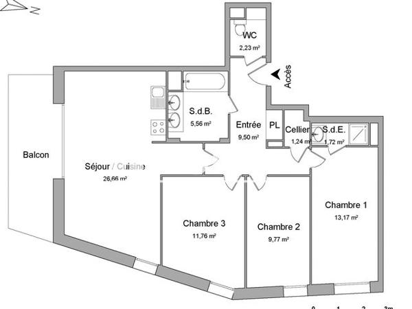 Location Appartement 4 pièces 81.61 m² - 17 ALLÉE JEAN ROSTAND Carquefou 44470