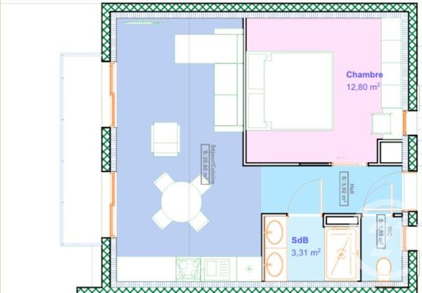 Appartement F2 à vendre  2 pièces - 42,40 m2 LUMIO - 202