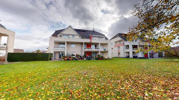 Appartement 3 pièces Rixheim – Rez-de-jardin calme avec terrasse, cave et garage fermé