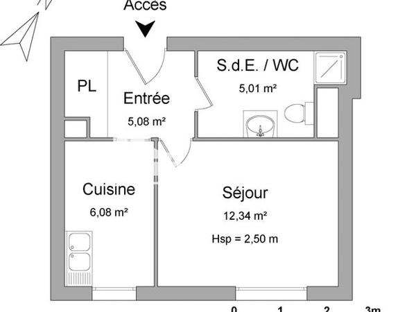Location Studio 28.5 m² - CHENOVE IV Chenove 21300