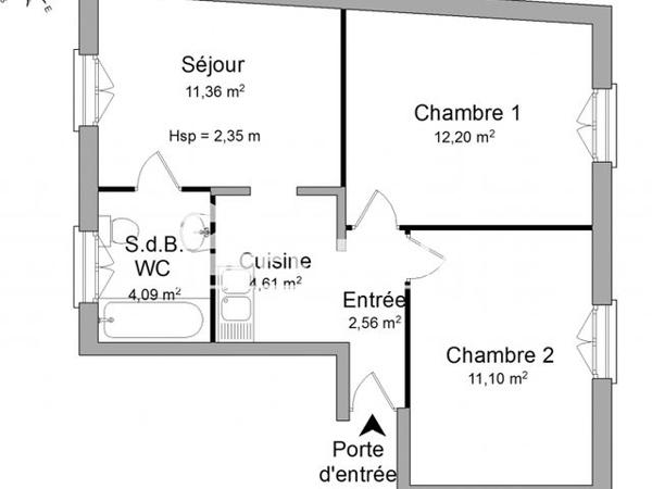 Location Appartement 2 pièces 45.92 m² - 54 AVENUE CARNOT Saint Max 54130