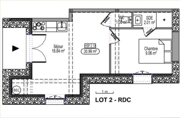 Appartement La Roche Sur Yon 2 pièce(s)
