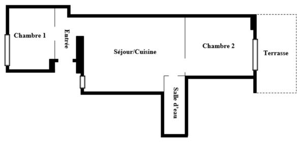 Appartement Dugny 3 pièce(s) 39.63 m2