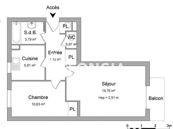 Location Appartement 2 pièces 48.09 m² - 18 PLACE DU CADRAN SOLAIRE Lieusaint 77127