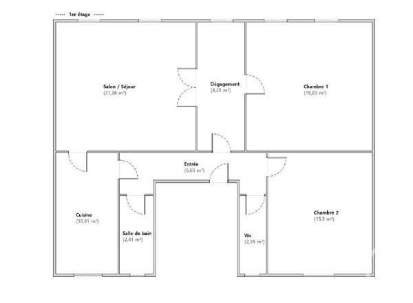 Appartement F3 à vendre  3 pièces - 85 m2 ST JULIEN LES METZ - 57
