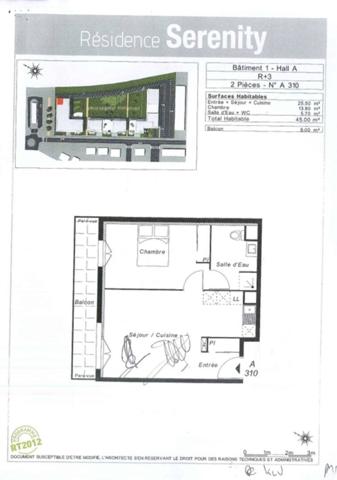 Appartement 2 pièces 45 m²