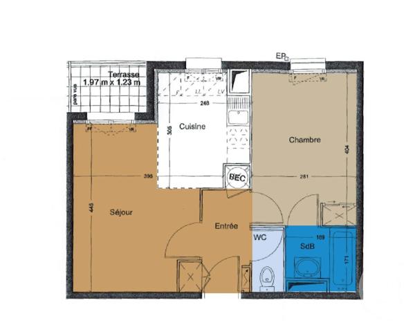 Appartement à vendre  2 pièces - 39,70 m2 VERNON - 27