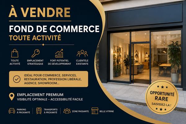 À VENDRE FONDS DE COMMERCE – EMPLACEMENT STRATÉGIQUE À ERSTEIN