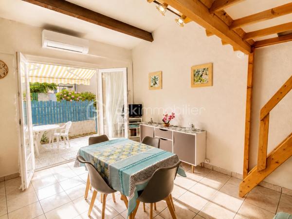 Maison située dans une résidence calme et arborée, bénéficiant d’un emplacement privilégié à proximité du lac marin et non loin de la plage, vous profiterez pleinement du cadre de vie exceptionnel du littoral.

Elle se compose d’une cuisine ouverte sur un agréable séjour, d’une chambre, d’une salle d’eau avec WC, ainsi que d’une mezzanine offrant un espace supplémentaire. Vous profiterez également d’une belle terrasse, idéale pour vos moments de détente en extérieur.

Les atouts de ce bien :
* Climatisation réversible
* Double vitrage
* 1 place de parking privative
* Faibles charges de copropriété
* Toiture récemment refaite
* Vendu meublé

Une opportunité idéale pour une résidence secondaire, un investissement locatif (capacité d'accueil jusqu'a 5 ou 6 couchages).