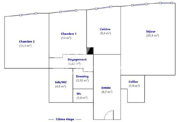 Appartement 3 pièces à vendre à Puteaux - Vue imprenable sur Paris