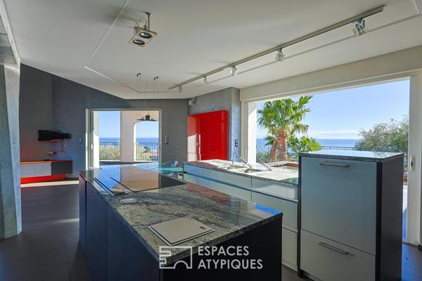 Villa contemporaine vue mer panoramique