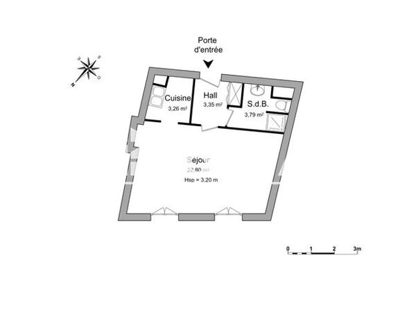 Location Studio 33.2 m² - 27 RUE DU PILA SAINT GELY Montpellier 34000