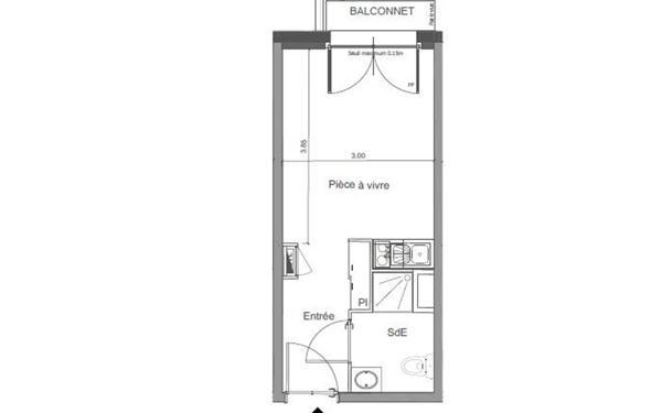 Appartement à vendre    1 pièce • 19,91 m2 Saint-Jean-de-la-Ruelle