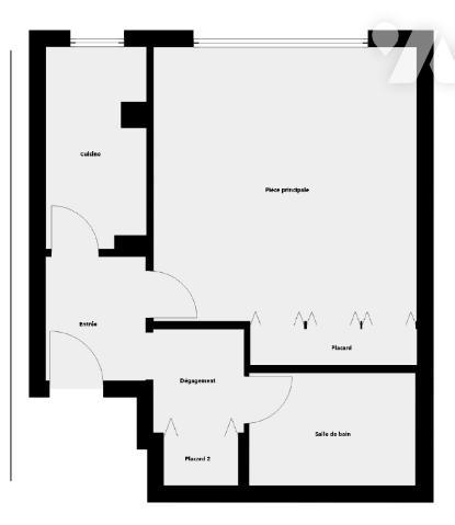 Studio en étage élevé avec parking