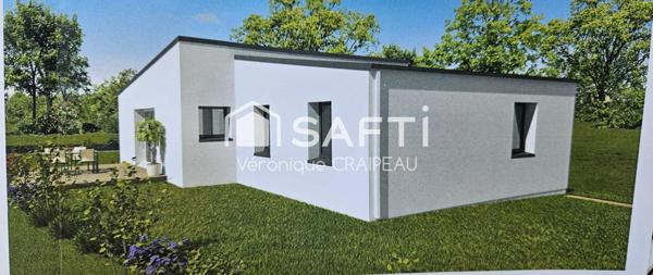 AUX NORMES PMR- SOUS GARANTIE DECENNALE, maison contemporaine de 90m² habitables récente avec 3 chambres, garage sur 446m² de parcelle