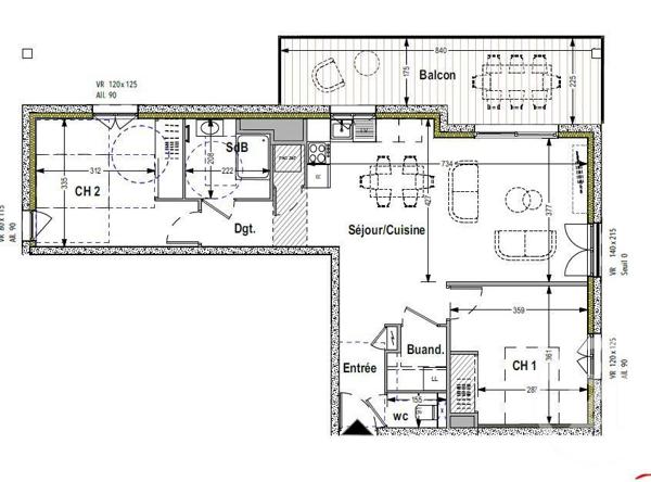 Appartement F3 à vendre  3 pièces - 73,70 m2 ANTHY SUR LEMAN - 74