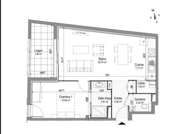 A VENDRE APPARTEMENT TYPE 2 - QUARTIER BEAUREGARD - RESIDENCE DE STANDING