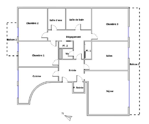 Appartement Asnieres Sur Seine_becon_5 pièce(s) traversant_116 m2_3ème étage_double balcons_deux parking_cave