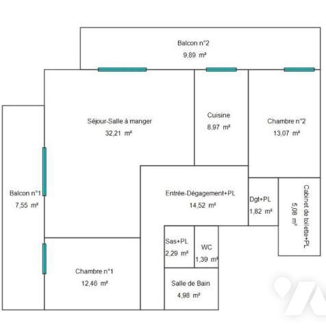 Appartement deux chambres