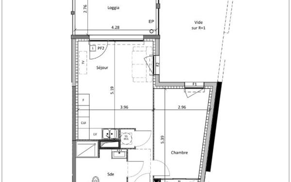 Appartement à vendre    2 pièces • 45,25 m2 Béziers