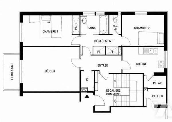 EXCLUSIVITE - VAL D'AZUR (13) - TYPE 3 + CAVE 141.700€ et BOX GARAGE