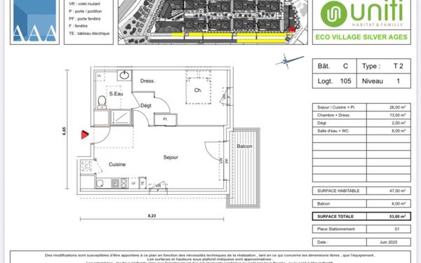 Appartement à vendre    2 pièces • 47 m2 Castelginest