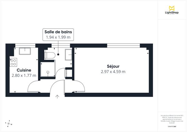Studio 24m² Rue Saint-Fargeau, Paris - Cave et ascenseur en plein quartier vivant