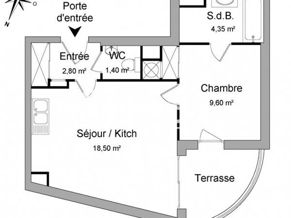 Location Appartement 2 pièces 36.65 m² - 13 BIS AVENUE FRANCOIS TUBY Cannes La Bocca 06150