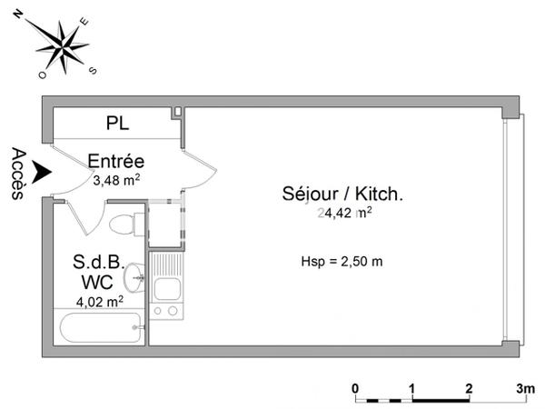 Location Studio 31.92 m² - 4 D RUE DES SOEURS DE LA RIVIERE Limoges 87000
