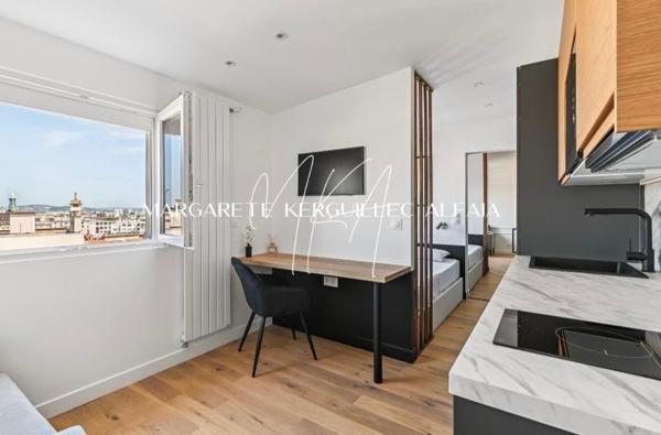 Studio refait à neuf très bien optimisé, dernier étage et lumineux en Dpe D