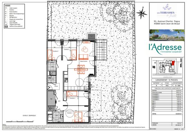 APPARTEMENT TERRASSE 112.5M² St Jean De Braye